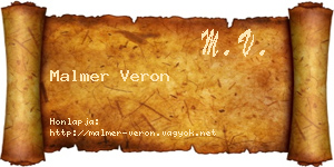 Malmer Veron névjegykártya